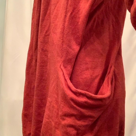 M/L Orange Cardigan with Wide Pockets - Picture 3 of 6